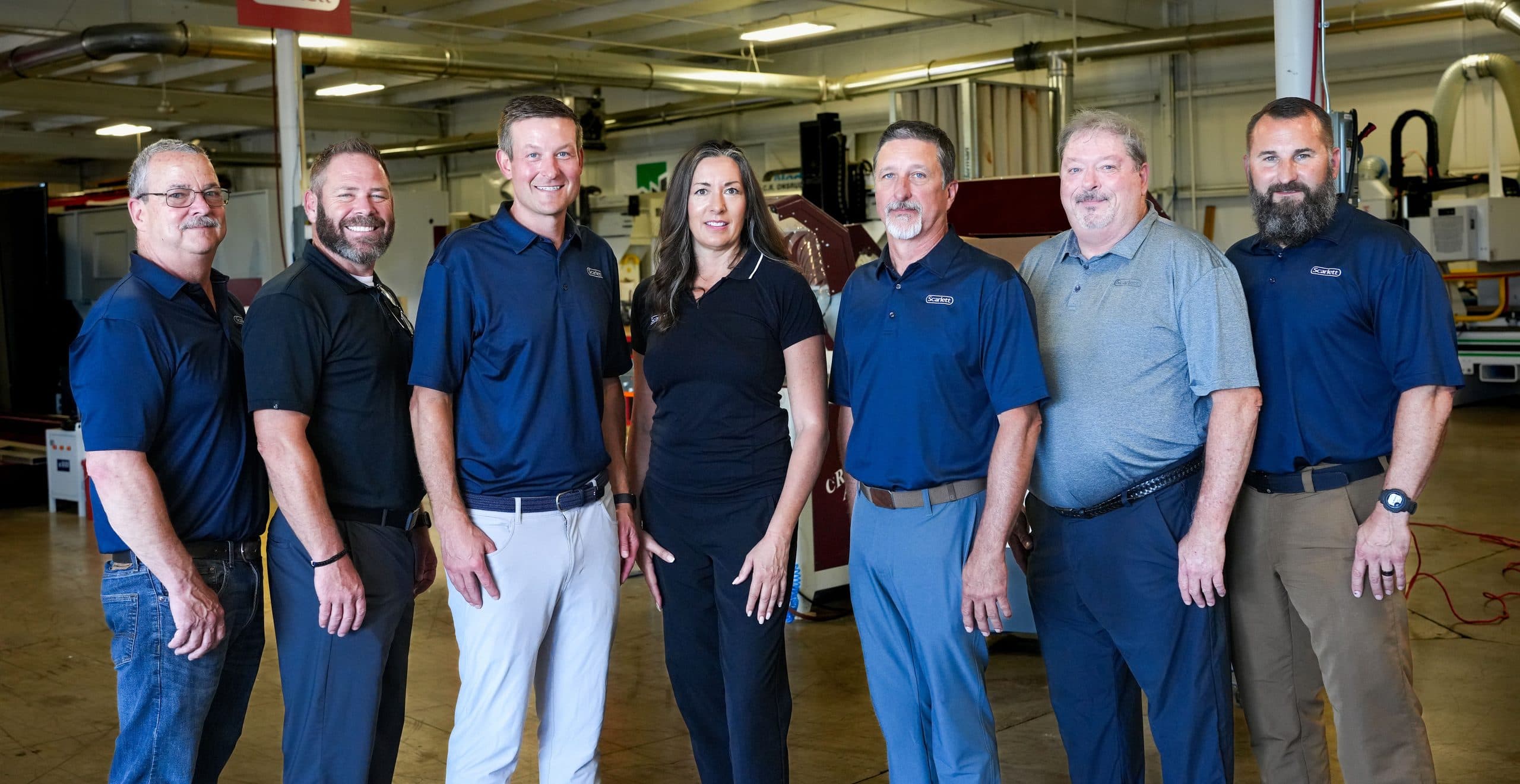 The Scarlett sales team on the shop floor, ready for IWF 2026