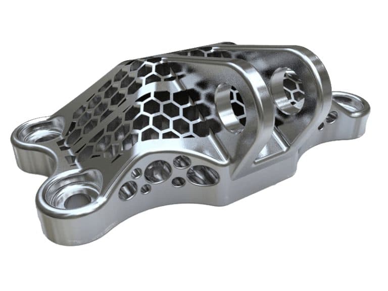Direct metal printed part with complex honeycomb geometry