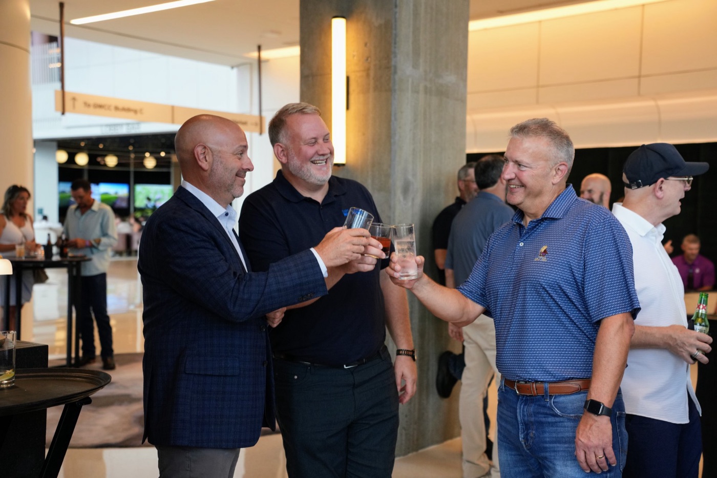 Guests mingling at the Scarlett 60th anniversary cocktail hour